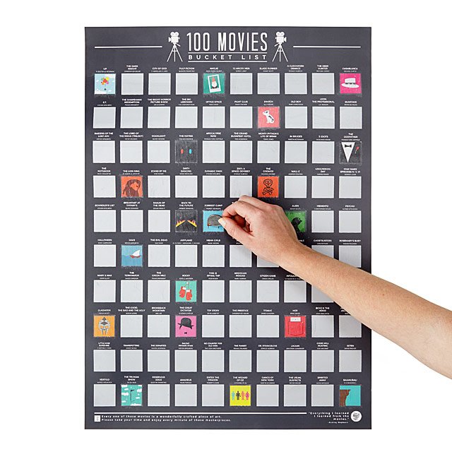 His and Hers Gifts Movies poster scratch off