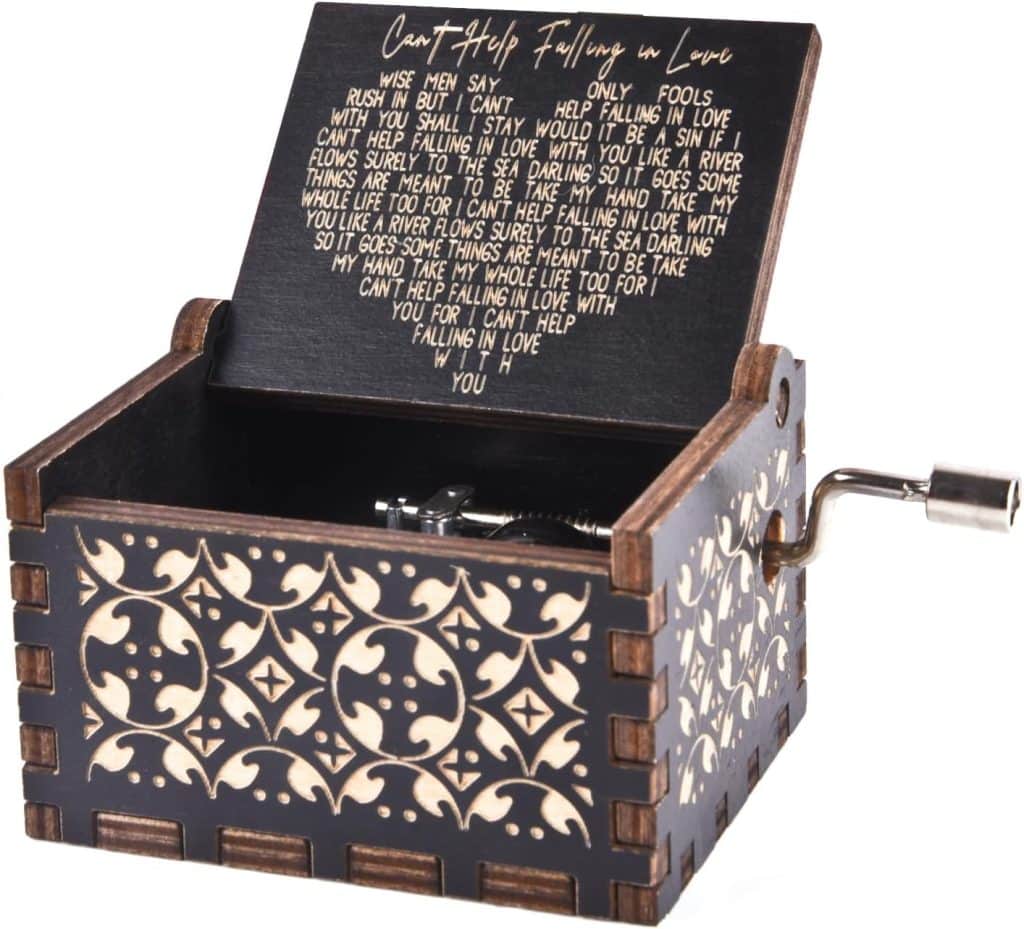 Can't Help Falling in Love Wood Music Box