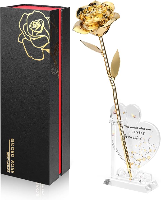 Gold Dipped Rose Real 24K Gold Valentine's Day for Her