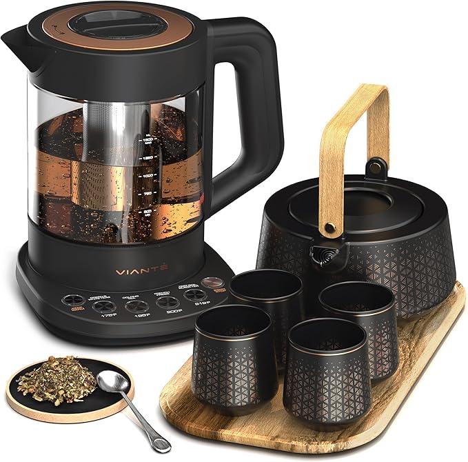 Luxury Tea Set. Electric Kettle with Tea Infuser Valentine's Day for Her