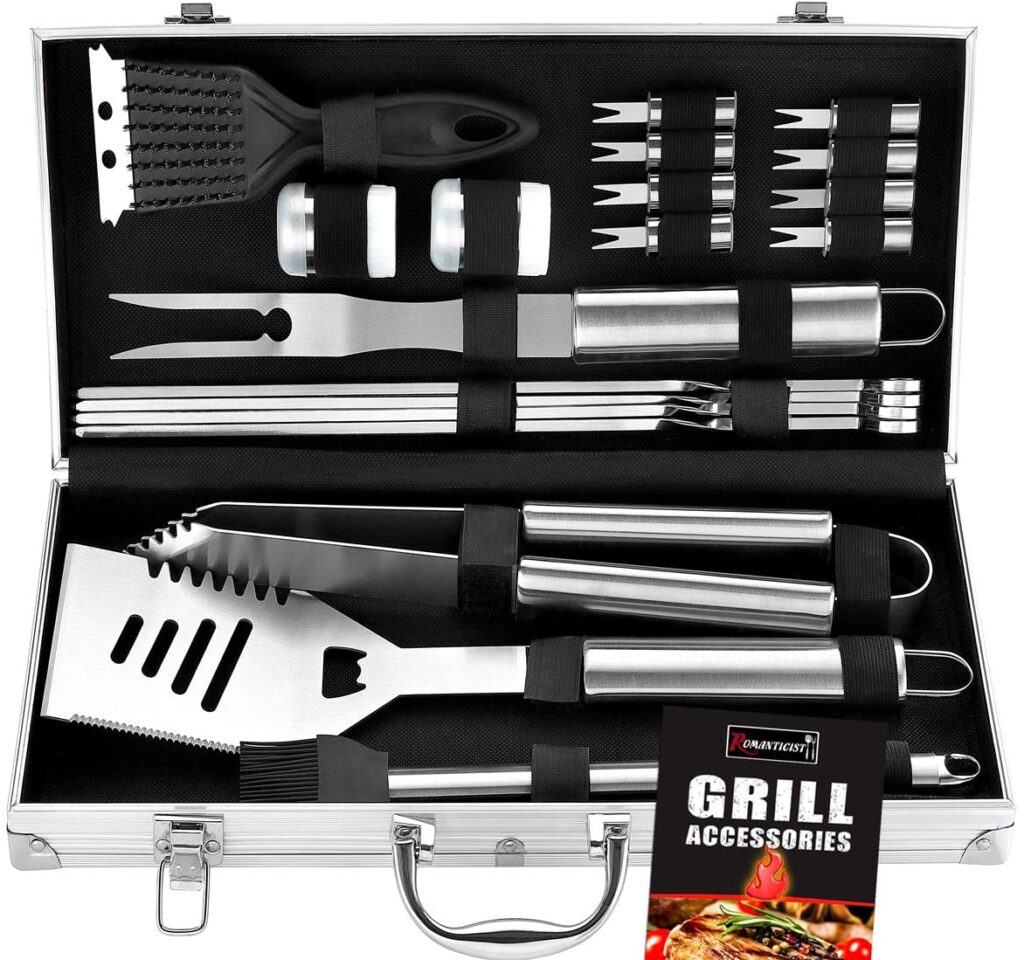 Birthday Gifts for Him - 20pc Heavy Duty BBQ Grill Tool Set in Case