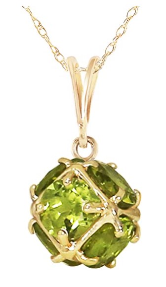 Galaxy 14k Solid Gold Necklace with Natural Peridots