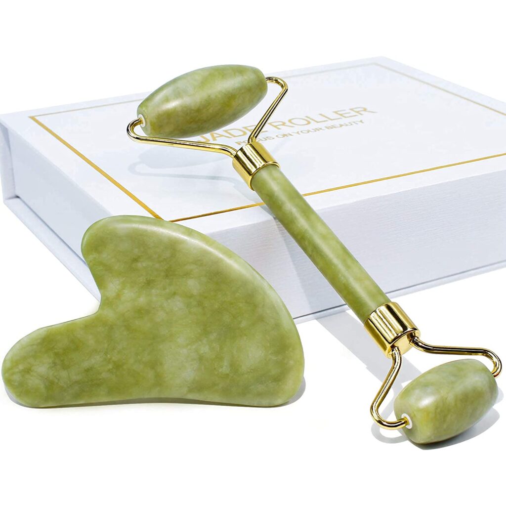 Unique gift for mom Jade Roller Gua Sha Set Facial Beauty Tools