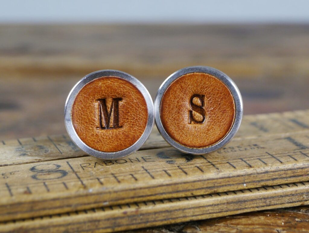 Birthday Gifts for Him - Personalised Leather Cufflinks