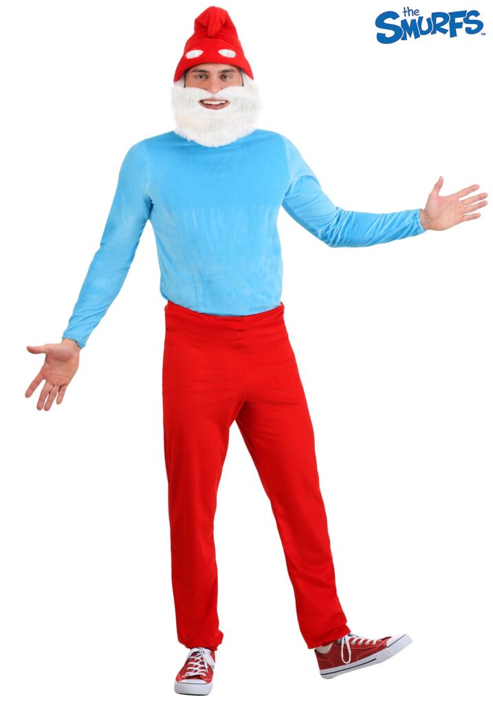 The Smurfs Adult Papa Smurf Couples Halloween Costumes