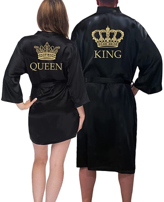 His and Hers Gifts King Queen Satin Robe Set