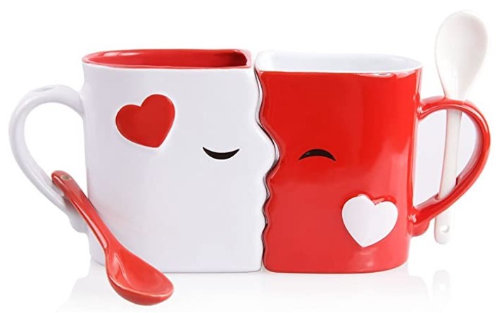 His and Hers Gifts kissing mugs