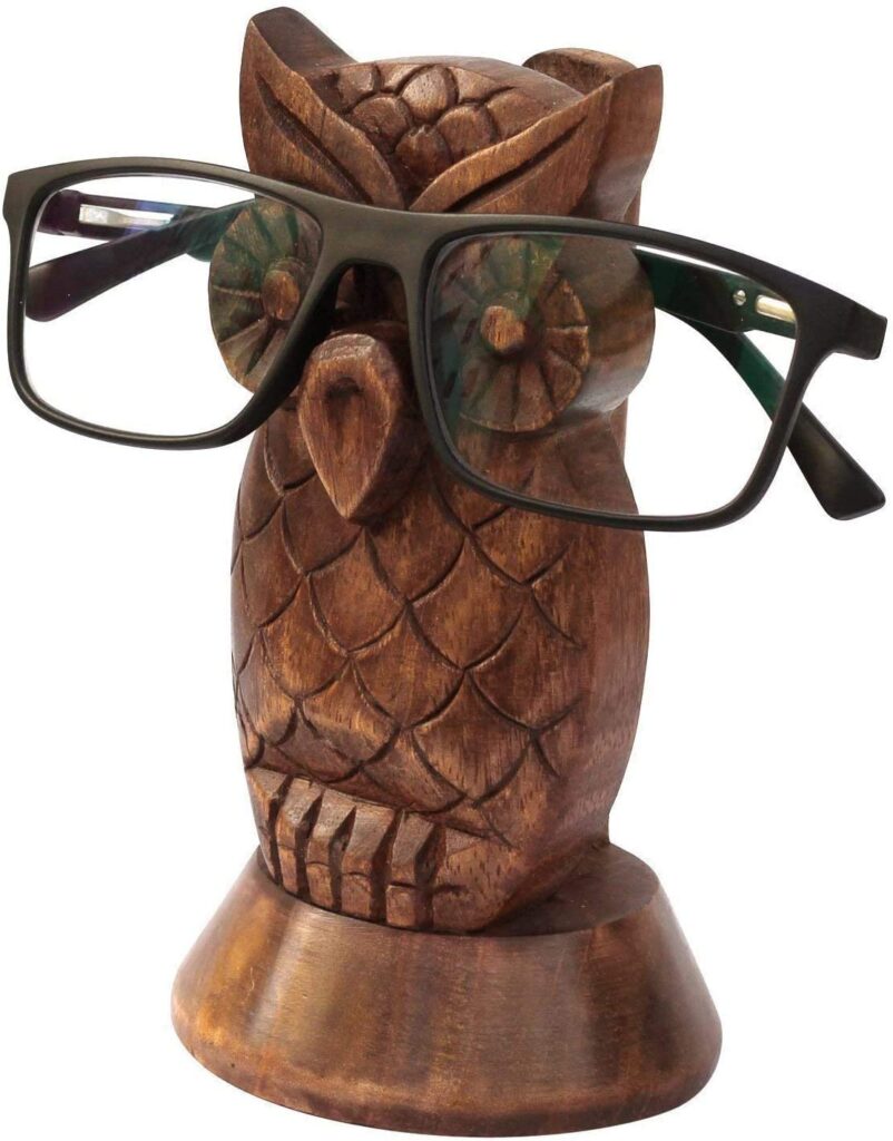 Wooden Owl Eyeglass holder