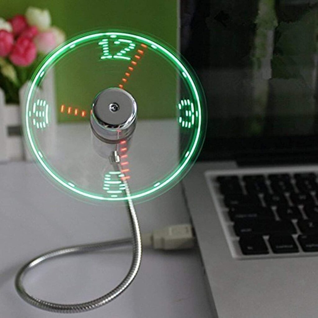 USB Clock Fan with Real Time Display tech gift men