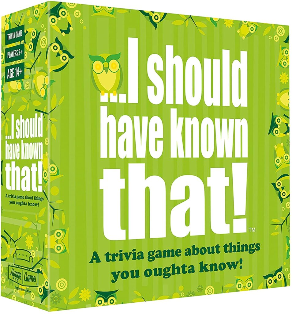 Hygge Games ...I should have known that Trivia Game Green board game lovers gift