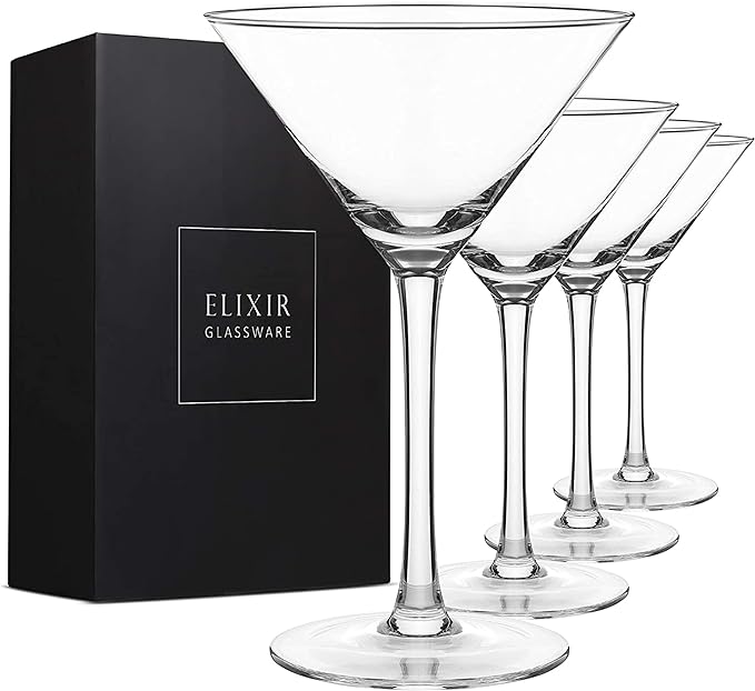 Crystal Martini Glasses with Stem Best Housewarming Gifts for Women
