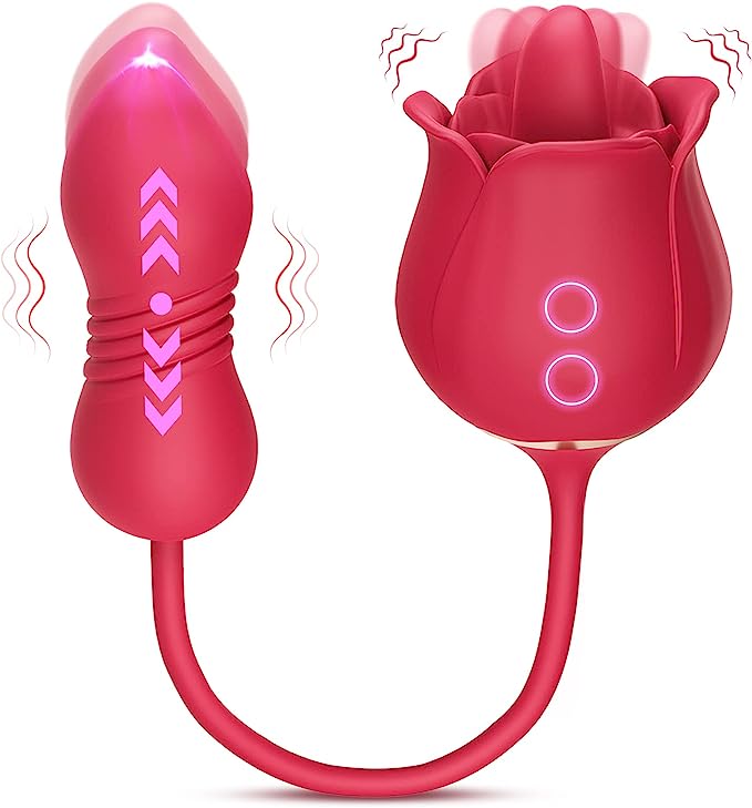 Rose Sex Toys Dildo Vibrator 3in1 Adult Toys