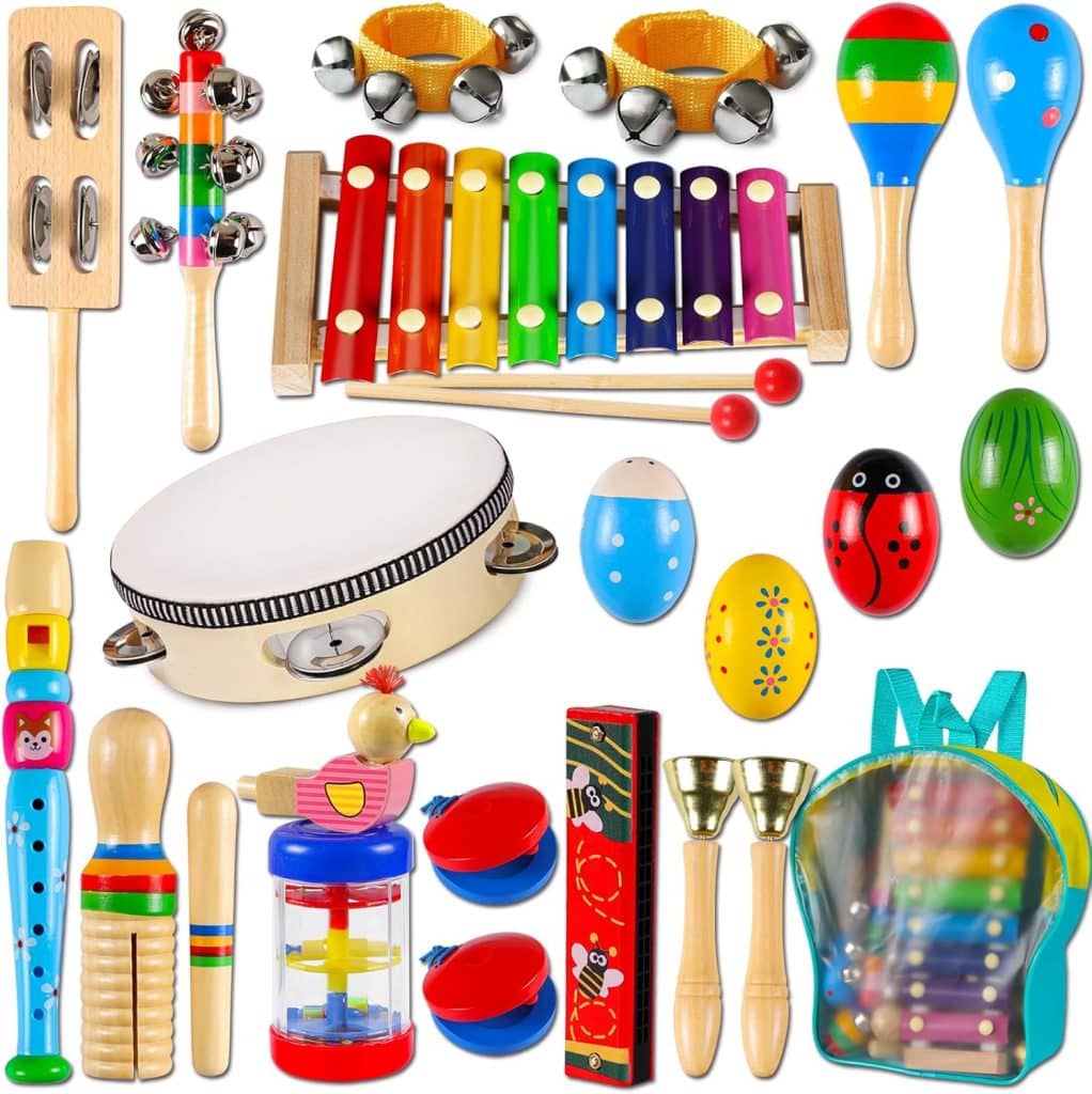 Toddler musical instruments set, a sensory and educational gift for non‑verbal toddlers.