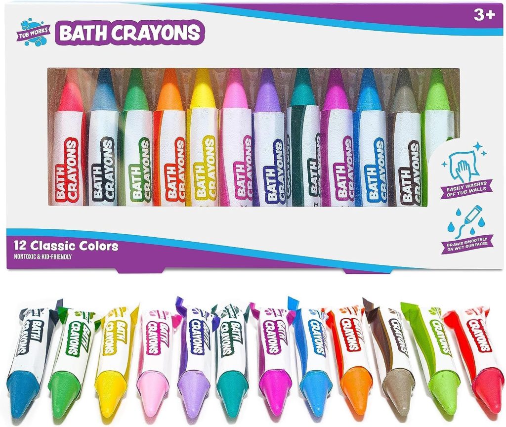 Fun and calming bath crayons, a sensory play gift for non‑verbal toddlers.