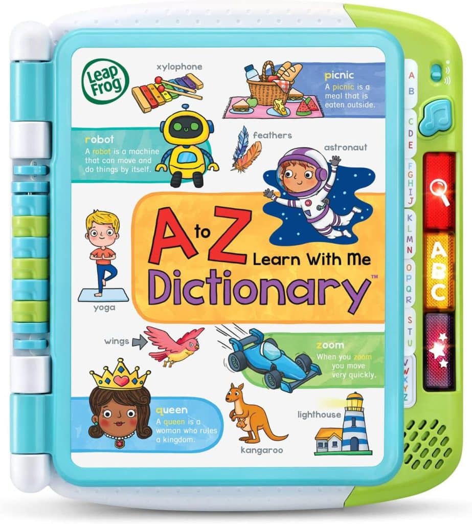 LeapFrog A‑Z dictionary, an early learning educational gift for non‑verbal toddlers.